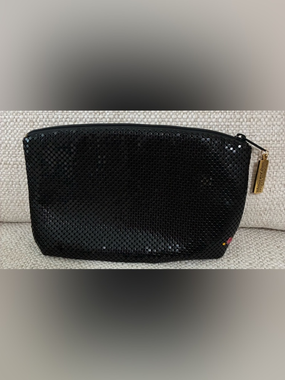 Whiting & Davis EUC Vintage Black Sequin Clutch Pouch -rhinestones. . - Picture 12 of 12